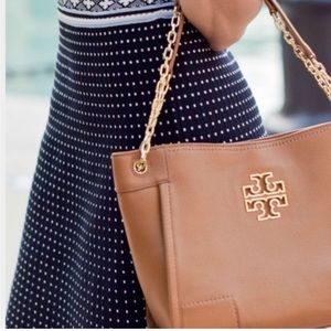 Authentic Tory Burch Leather Britten Small Slouchy Tote